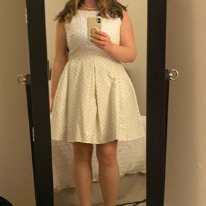 NWT - White & beige A-line dress with pockets